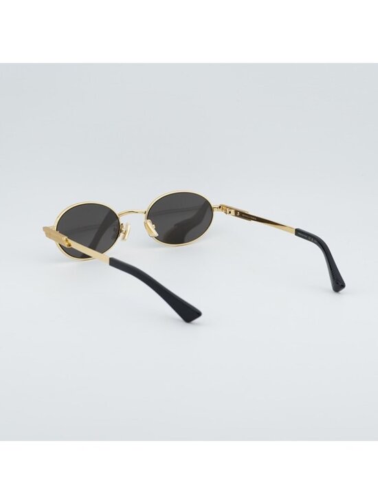 Bottega Veneta BV1470S 001 Sunglasses Gold Oval Frame, Grey Lenses main image 9
